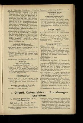Öffentl. Unterrichts- u. Erziehungs-Anstalten