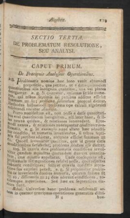 Sectio Tertia. De Problematum Resolutione, Seu Analysi