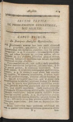 Sectio Tertia. De Problematum Resolutione, Seu Analysi