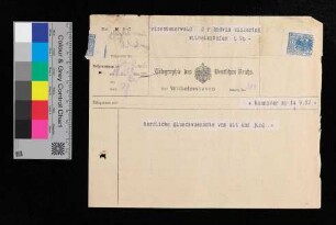 Telegramm an Vissering