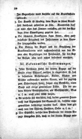 XI. Oekonomische Bestimmungen