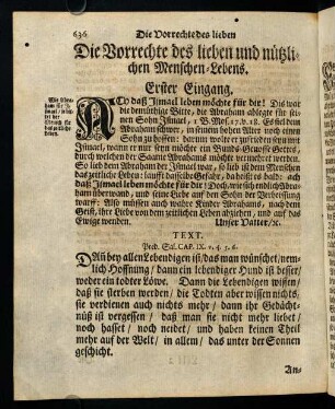636-648, Die Vorrechte des lieben und nützlichen Menschen- Lebens