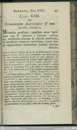 Cap. VIII. de Germanorum Amazonibus & mulieribus Fatidicis