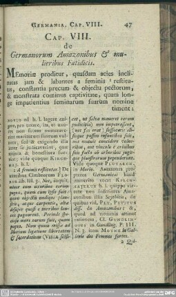 Cap. VIII. de Germanorum Amazonibus & mulieribus Fatidicis