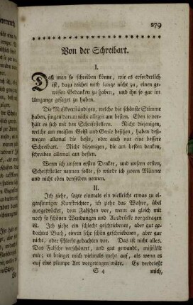 Von der Schreibart.