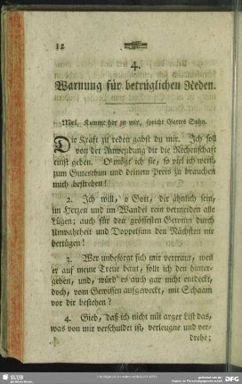 4. Warnung für betrüglichen Reden