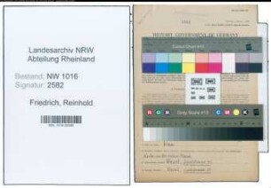 Entnazifizierung Reinhold Friedrich , geb. 03.12.1889 (Pfoertner)