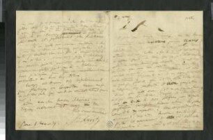 Antwortbrief von Franz Liszt an Robert Schumann. Rom, 01.03.1839. Rück- und Vorderseite