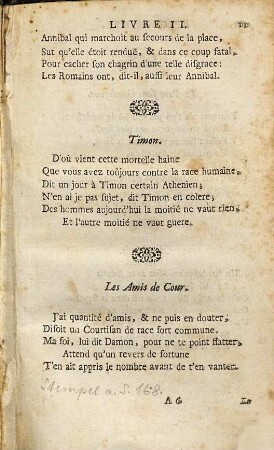 Nouveau Recueil Des Epigrammatistes François Anciens Et Modernes : Contenant ce que s'est fait de plus excellent dans le Genre de l'Epigramme, du Madrigal, du Sonnet, du Rondeau, & des Petits Contes en Vers, depuis Marot jusqu'à present, 2