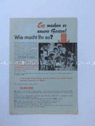 Propagandaflugblatt der SED-Kreisleitung Jena-Land und einer Brigade aus dem VEB Porzellanwerk Kahla zur Produktionssteigerung