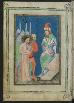 Miniatur: Christus vor Pilatus