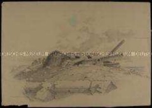 Zerstörte Panzerkuppeln des Forts "Maxim Gorki I"