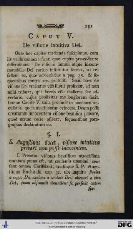 Caput V. De visione intuitiva Dei.