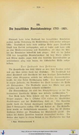 XXI. Die französischen Revolutionskriege 1793-1801.