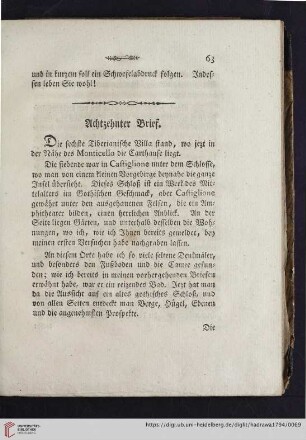 Achtzehnter Brief
