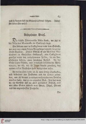 Achtzehnter Brief