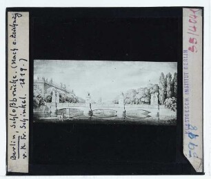 Berlin, Schlossbrücke,Berger (nach Schinkel), Berliner Schlossbrücke. Ansicht von Süden (Druck, aus: Sammlung Architektonischer Entwürfe)