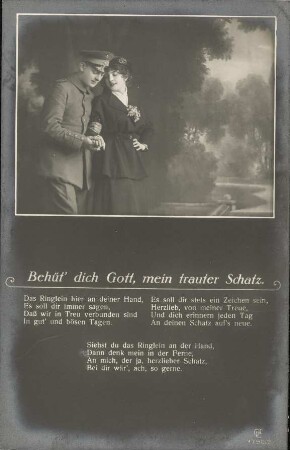 Behüt' dich Gott, mein trauter Schatz.