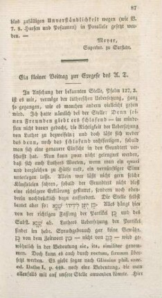 87-90 Ein kleiner Beitrag zur Exegese des A.T.