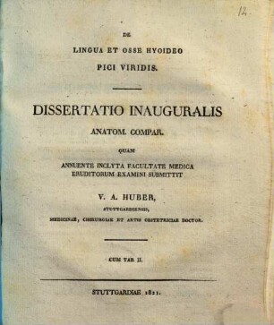 De lingua et osse hyoideo pici viridis : dissertatio inauguralis anatom. compar.