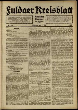 Ausgabe vom Montag, den 07. Juli 1919.