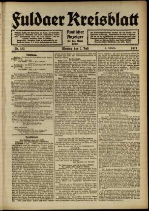 Ausgabe vom Montag, den 07. Juli 1919.