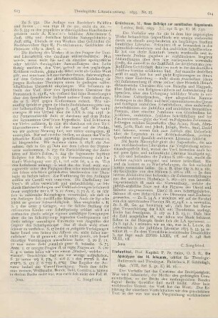 614 [Rezension] Grünbaum, M., Neue Beiträge zur semitischen Sagenkunde