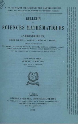 Tome III. Mai 1879.