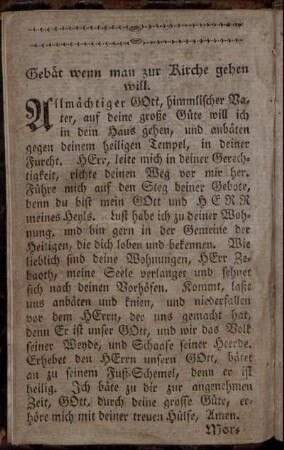 Gebät wenn man zur Kirche gehen will.