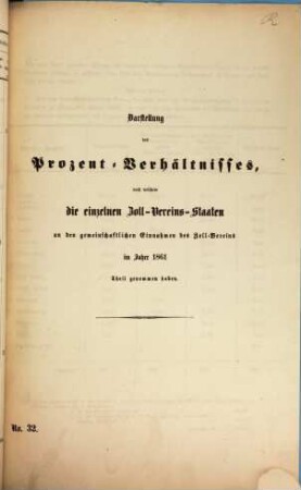 Provisorische Abrechnung über die gemeinschaftlichen Einnahmen an Zollgefällen : für .... 1861, 1 - 4 = Quartal 1 - 4
