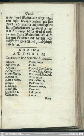 Nomina Autorum Quorum in hoc opusculo sit mentio