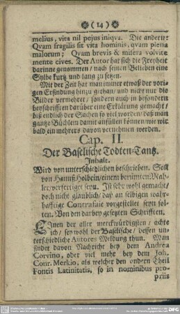 Cap. II. Der Baselische Todten-Tantz