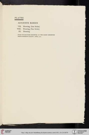 Auguste Rodin [list of plates]