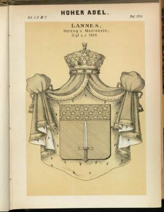 Taf. 204. Lannes, Herzog v. Montebello; Dipl. v. L. 1808.