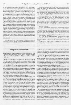 895-897 [Rezension] Baird, Robert D., Category formation and the history of religions