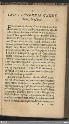 Ad Lectorem Candidum, Praefatio