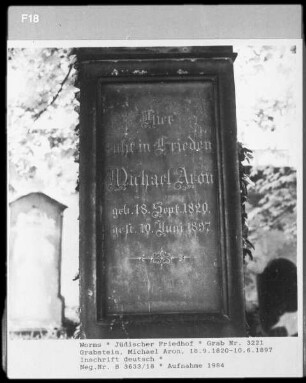 Grabstein des Michael Aron (gestorben 1897.06.10)