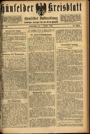 Ausgabe vom Donnerstag, den 05. Oktober 1922.