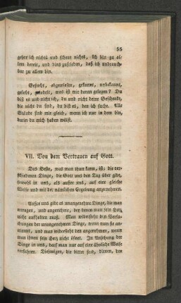 VII. Von dem Vertrauen auf Gott.