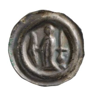 Münze, Brakteat, 14. Jh.