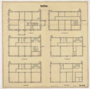 Kopfbau [Grundrisse der Etagen]