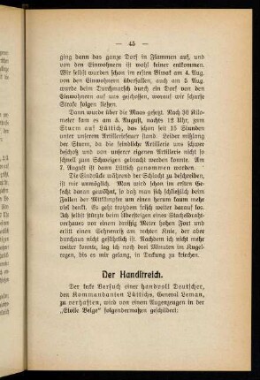 45-47, Der Handstreich