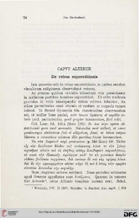 Caput alterum: De rebus superstitiosis