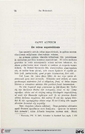 Caput alterum: De rebus superstitiosis