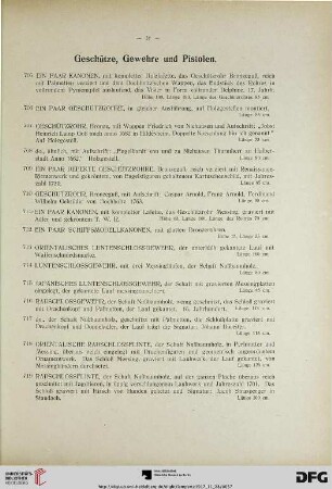 Geschütze, Gewehre und Pistolen (Nr. 705-921)
