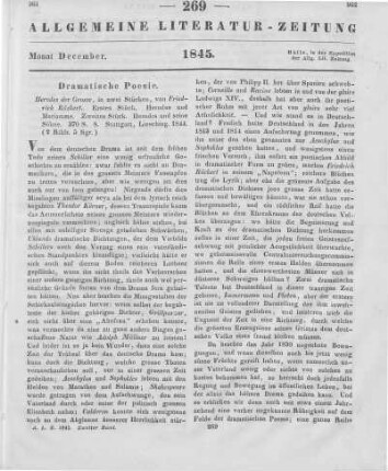 Rückert, J. F.: Herodes der Große. In zwei Stücken. Stuttgart: Liesching 1844