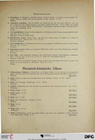 Rheinisch-fränkische Gläser (Nr. 47-71)