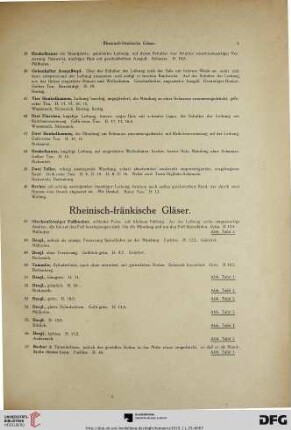 Rheinisch-fränkische Gläser (Nr. 47-71)