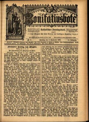 Erste Ausgabe vom Sonntag, den 03. September 1899.