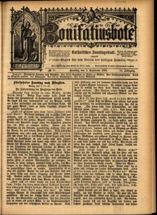Erste Ausgabe vom Sonntag, den 03. September 1899.